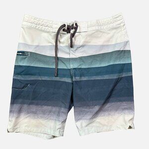Prana Fenton Boardshorts Mens Size 32 Blue Ombre Surf Gorpcore Swim Trunks